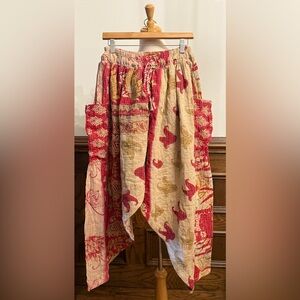 Kantha Bae Womens Patchwork Harem Pants Free Size Hippie Oversized NEW